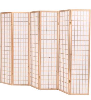 Biombo Separador 6 Paneles Madera