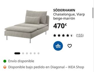 Chaise longue Soderhamn Ikea Gris