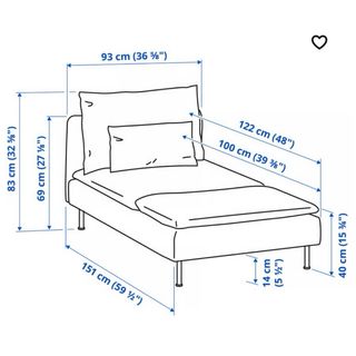 Chaise longue Soderhamn Ikea Gris