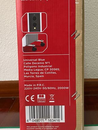 Radiador de Aceite OK. 2000W 9 Elementos