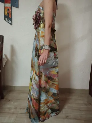 Vestido fiesta largo estampado floral