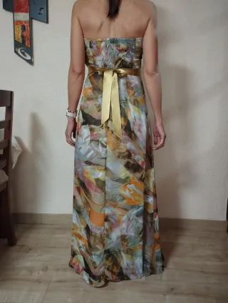 Vestido fiesta largo estampado floral