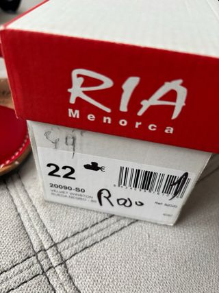 Menorquinas Ría Menorca niño/a rojas T.22