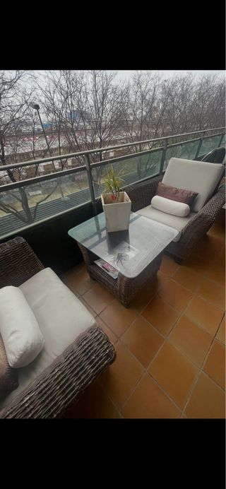 2 Sillones  Exterior + Mesa de Ratan natural