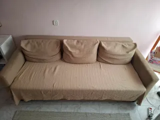 Sofá Cama Ikea Beige Tela