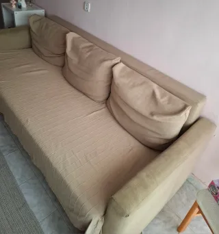 Sofá Cama Ikea Beige Tela