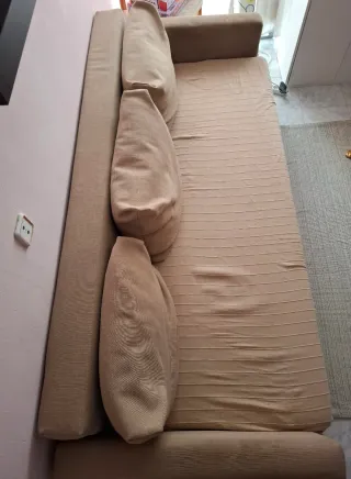Sofá Cama Ikea Beige Tela