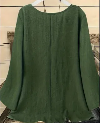 Camisa verde manga larga mujer