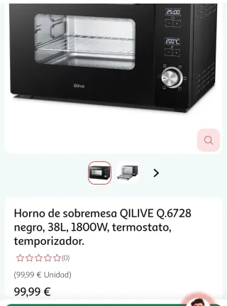 Horno Eléctrico 34L  Negro