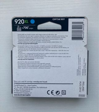 HP 920 XL Originales 4 cartuchos