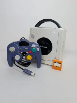 Nintendo GameCube Argento Controller + Memory Card