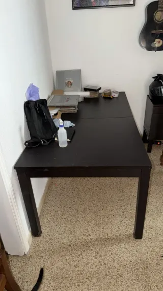Mesa extensible Ikea negra/marrón