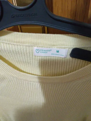Camiseta manga larga amarilla Primark Talla M