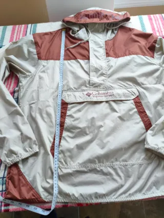 Chaqueta Columbia Anorak Talla XL Beige/Marrón