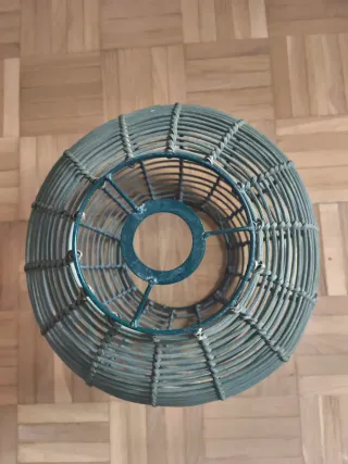 Pantalla lámpara mimbre verde 30cm diámetro