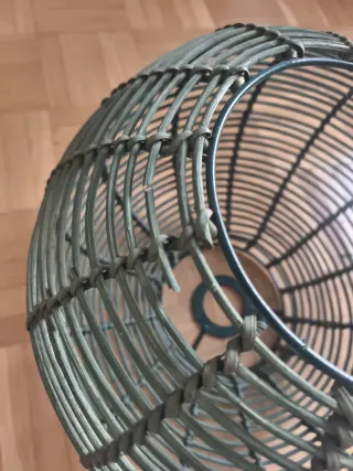 Pantalla lámpara mimbre verde 30cm diámetro