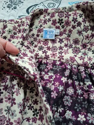 Blusón Fallera Niña Talla 10 acolchado