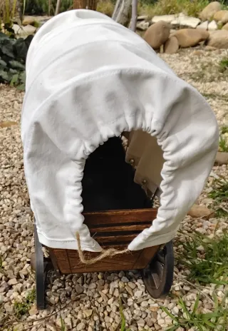 Madelman Carreta con caballos + muñeco cowboy