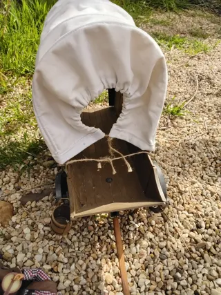 Madelman Carreta con caballos + muñeco cowboy