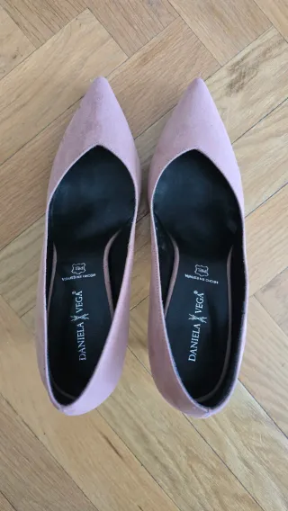 Zapatos tacón ante rosa Daniela Vega