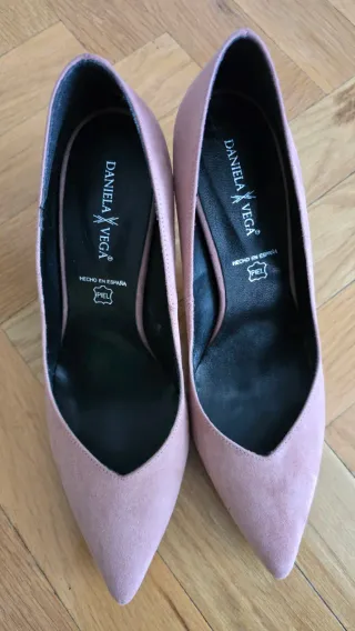 Zapatos tacón ante rosa Daniela Vega