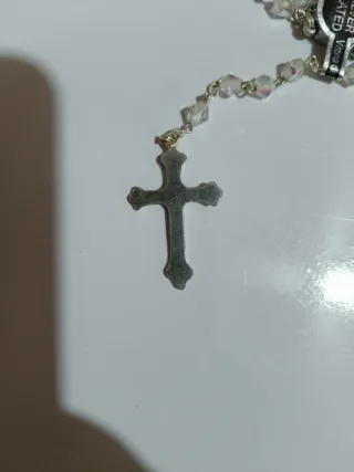 Rosario de plata con cuentas de cristal