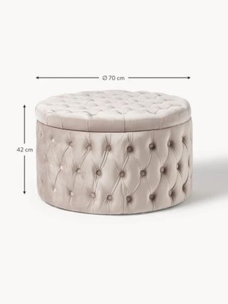 Puff redondo terciopelo GRIS