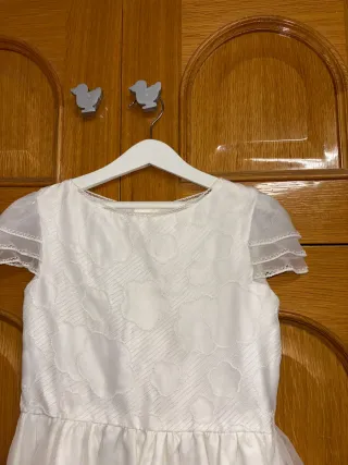 Vestido de comunión blanco y rosa