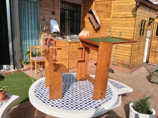 Pupitre escolar infantil de madera