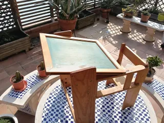 Pupitre escolar infantil de madera