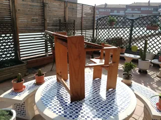 Pupitre escolar infantil de madera