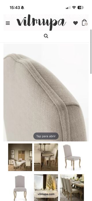 Conjunto 8 Sillas Comedor Madera Lino Beige