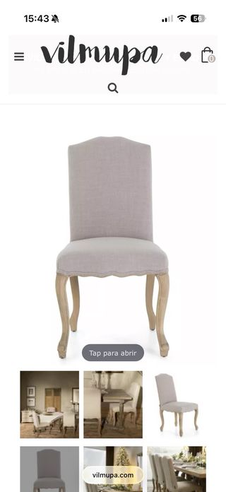 Conjunto 8 Sillas Comedor Madera Lino Beige