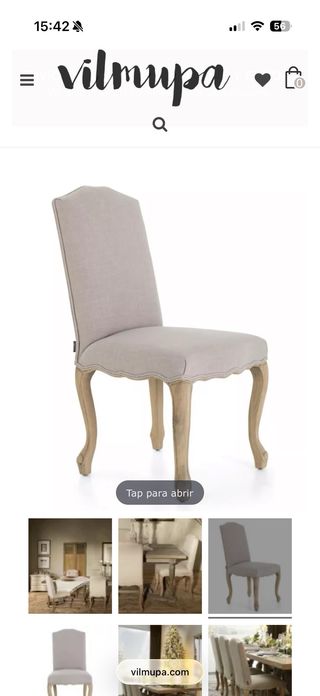 Conjunto 8 Sillas Comedor Madera Lino Beige