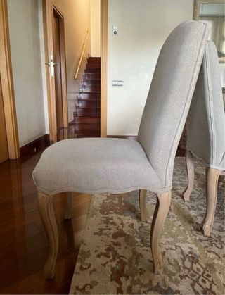 Conjunto 8 Sillas Comedor Madera Lino Beige