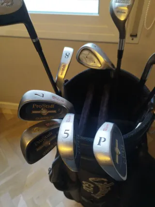 10 palos golf Wilson Prostaff + carro Callaway
