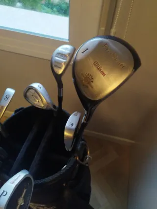 10 palos golf Wilson Prostaff + carro Callaway