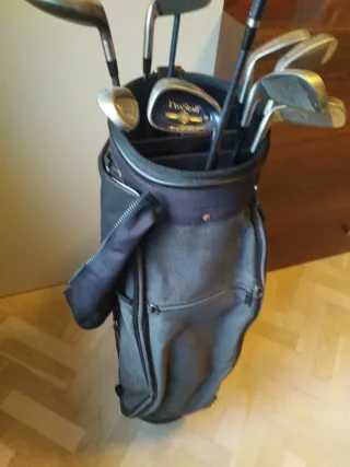 10 palos golf Wilson Prostaff + carro Callaway