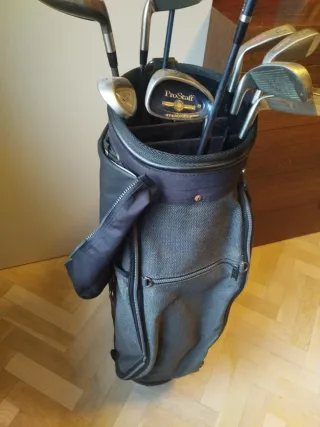 10 palos golf Wilson Prostaff + carro Callaway