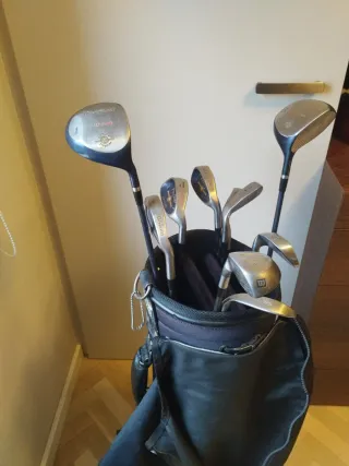 10 palos golf Wilson Prostaff + carro Callaway