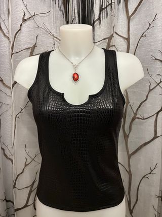 Top polipiel negro textura serpiente Talla M