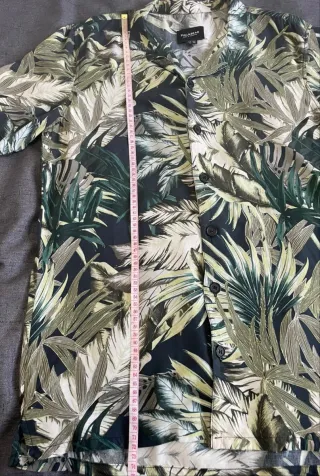 Pull&Bear Camisa HAWAIANA Verde Talla M