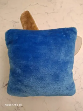 Cuscino peluche cane blu