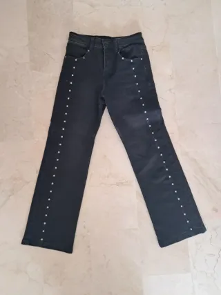 Pantalón Zara Tachuelas Negro Talla XX