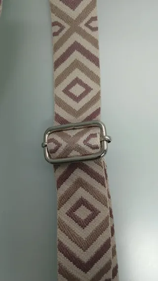 Correa bolso rosa y beige