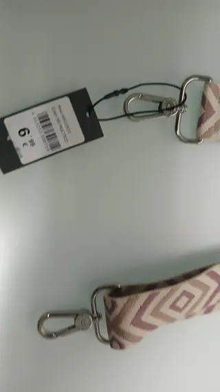 Correa bolso rosa y beige