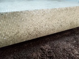 Mesa de centro mosaico piedra y madera