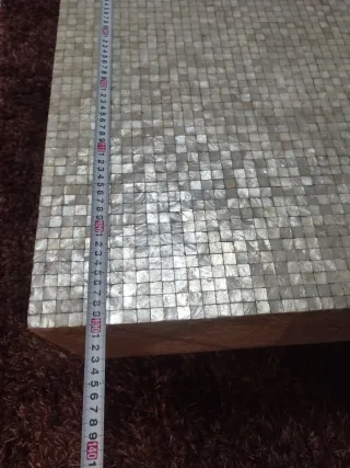 Mesa de centro mosaico piedra y madera