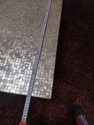 Mesa de centro mosaico piedra y madera