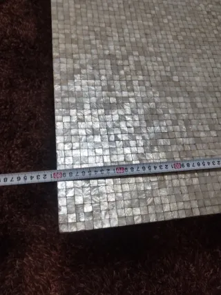 Mesa de centro mosaico piedra y madera